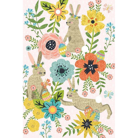Easter Wishes II Black Modern Wood Framed Art Print with Double Matting by ND Art