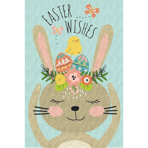 Easter Wishes III Black Modern Wood Framed Art Print with Double Matting by ND Art
