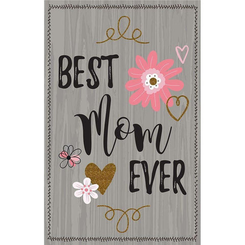 Best Mom Ever II White Modern Wood Framed Art Print by ND Art