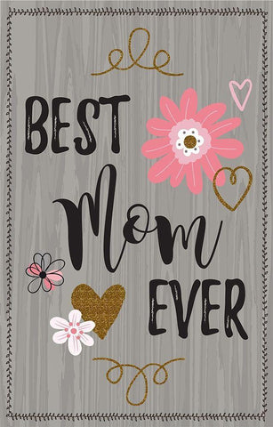 Best Mom Ever II White Modern Wood Framed Art Print with Double Matting by ND Art