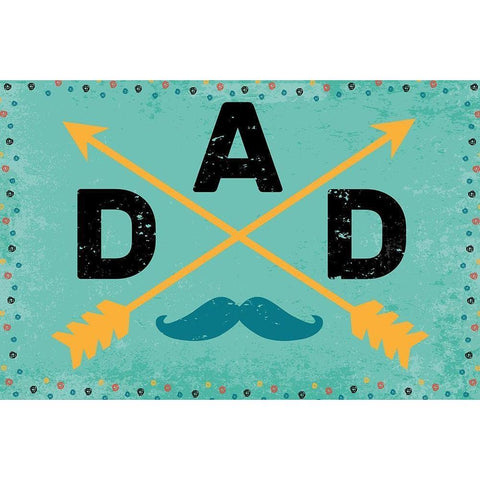 Dad White Modern Wood Framed Art Print by ND Art