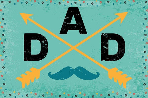 Dad White Modern Wood Framed Art Print with Double Matting by ND Art