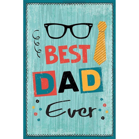 Best Dad Ever Gold Ornate Wood Framed Art Print with Double Matting by ND Art