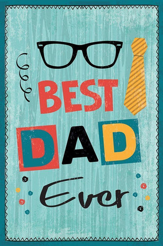 Best Dad Ever White Modern Wood Framed Art Print with Double Matting by ND Art