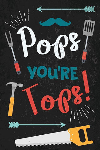 Pops Your Tops White Modern Wood Framed Art Print with Double Matting by ND Art
