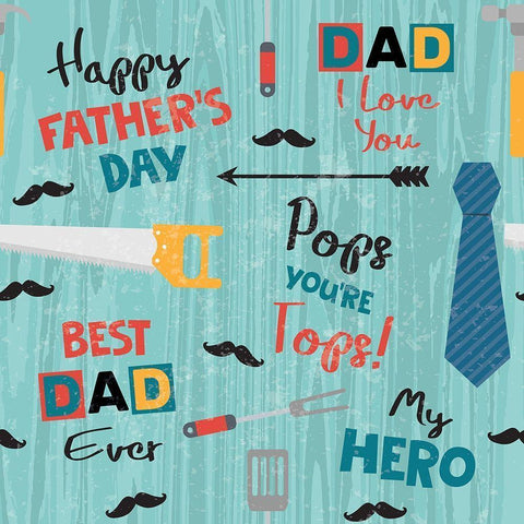 Dad Pattern II Black Modern Wood Framed Art Print by ND Art