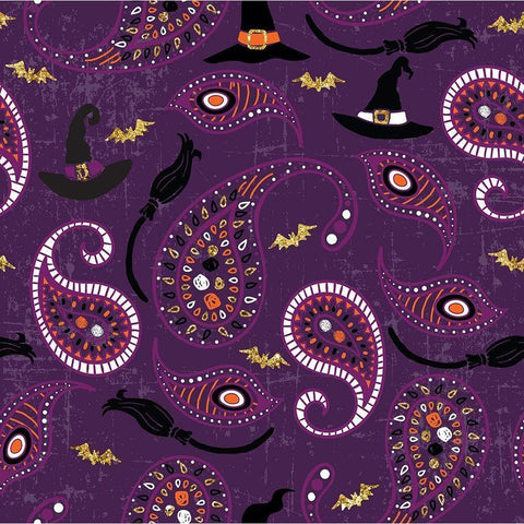 Spellbound Pattern II Black Modern Wood Framed Art Print with Double Matting by ND Art