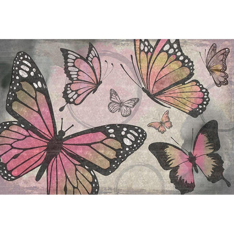 Butterflies I Black Modern Wood Framed Art Print with Double Matting by ND Art