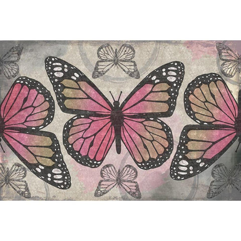 Butterflies II White Modern Wood Framed Art Print by ND Art