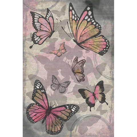 Butterflies III Black Modern Wood Framed Art Print with Double Matting by ND Art