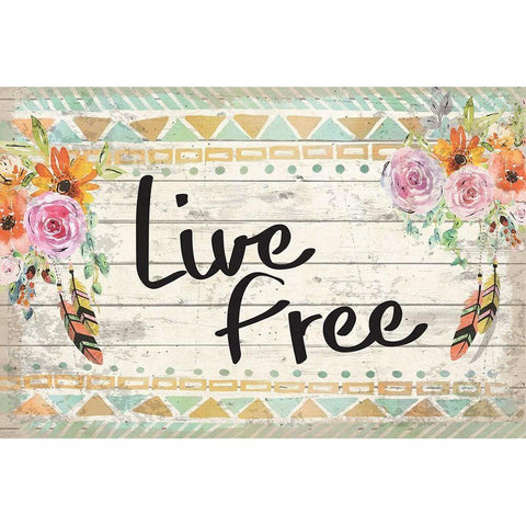 Life Free White Modern Wood Framed Art Print by ND Art