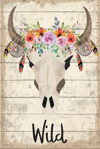 Wild White Modern Wood Framed Art Print with Double Matting by ND Art