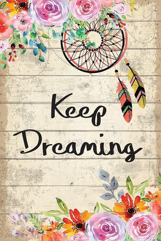 Keep Dreaming White Modern Wood Framed Art Print with Double Matting by ND Art