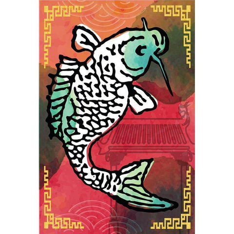 Chinatown II Gold Ornate Wood Framed Art Print with Double Matting by ND Art