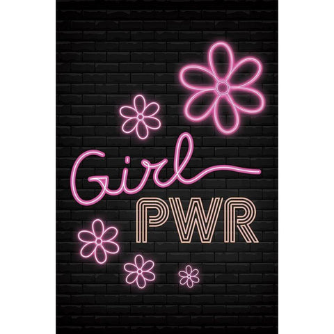 Girl Pwr White Modern Wood Framed Art Print by ND Art
