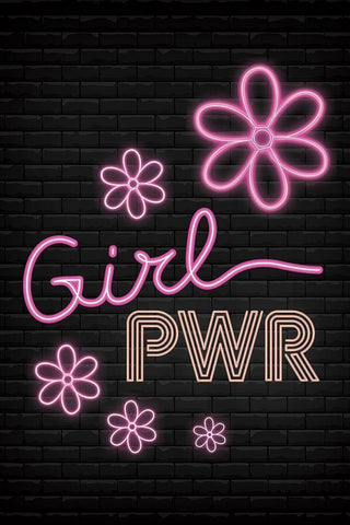 Girl Pwr Black Ornate Wood Framed Art Print with Double Matting by ND Art