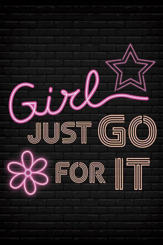 Go For It White Modern Wood Framed Art Print with Double Matting by ND Art