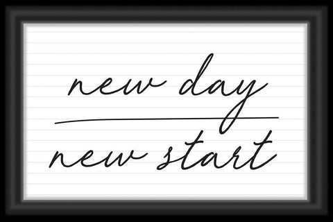 New Day, New Start White Modern Wood Framed Art Print with Double Matting by ND Art