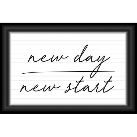 New Day, New Start Black Modern Wood Framed Art Print with Double Matting by ND Art