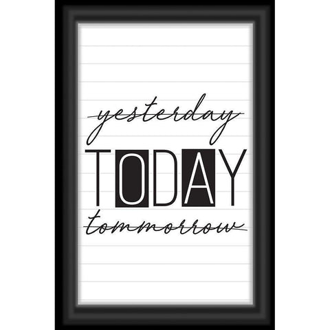 ToDaY Black Modern Wood Framed Art Print by ND Art