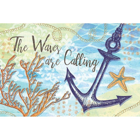 The Waves are Calling White Modern Wood Framed Art Print by ND Art
