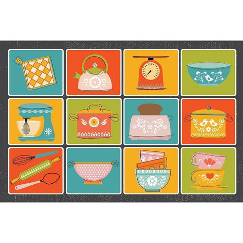 In the Kitchen Art Black Modern Wood Framed Art Print by ND Art