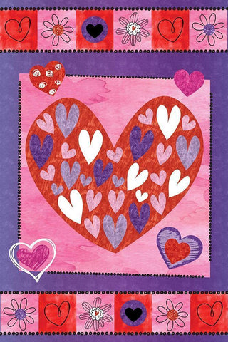 Valentines Day I Black Ornate Wood Framed Art Print with Double Matting by ND Art
