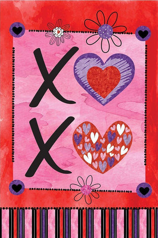 Valentines Day II White Modern Wood Framed Art Print with Double Matting by ND Art