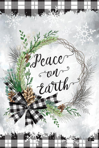Peace on Earth White Modern Wood Framed Art Print with Double Matting by ND Art