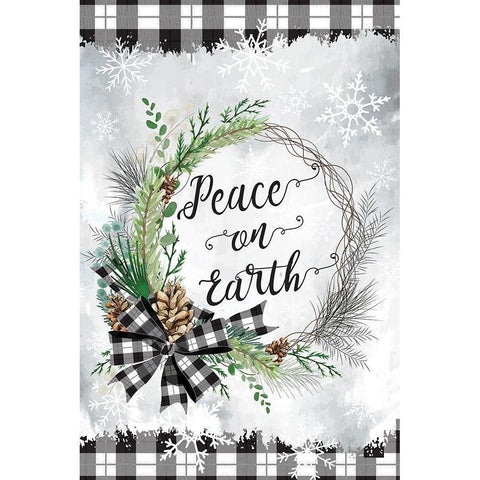 Peace on Earth Black Modern Wood Framed Art Print by ND Art