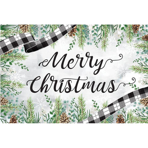 Merry Christmas White Modern Wood Framed Art Print by ND Art