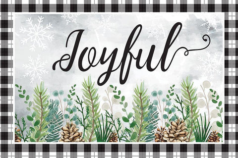 Joyful White Modern Wood Framed Art Print with Double Matting by ND Art