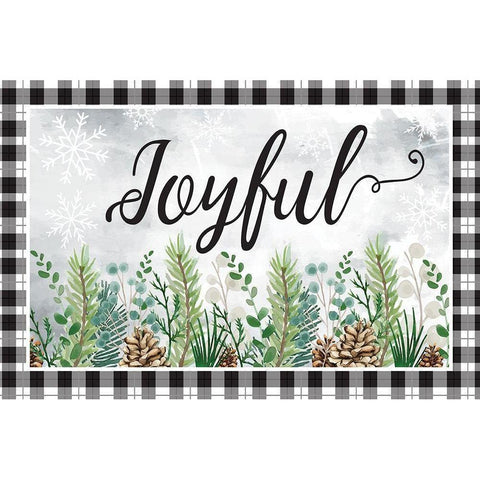 Joyful Black Modern Wood Framed Art Print by ND Art