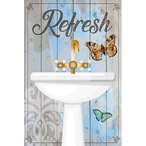 Refresh White Modern Wood Framed Art Print by ND Art