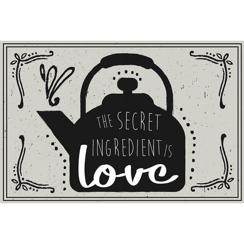 Secret Ingredient Gold Ornate Wood Framed Art Print with Double Matting by ND Art