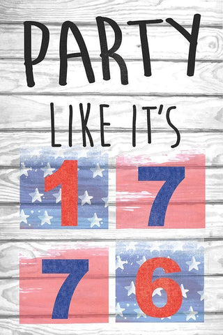 Party Like its 1776 White Modern Wood Framed Art Print with Double Matting by ND Art