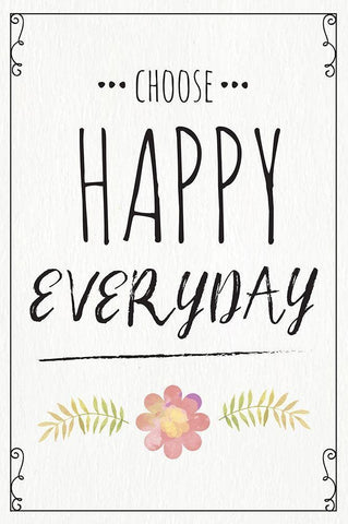 Choose Happy Everyday Black Ornate Wood Framed Art Print with Double Matting by ND Art