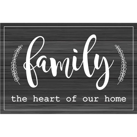 Family is the Heart of Our Home White Modern Wood Framed Art Print by ND Art