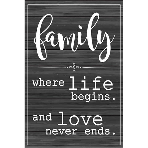Love Never Ends Black Modern Wood Framed Art Print with Double Matting by ND Art