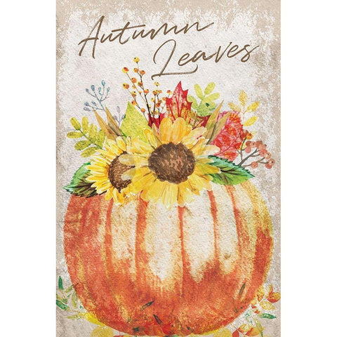 Autumn Leaves Black Modern Wood Framed Art Print with Double Matting by ND Art