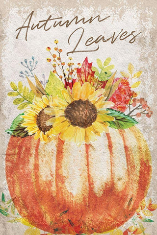 Autumn Leaves White Modern Wood Framed Art Print with Double Matting by ND Art