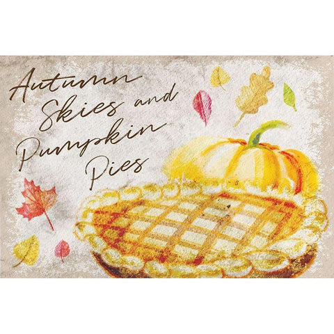 Autumn Skies and Pumpkin Pies Black Modern Wood Framed Art Print by ND Art