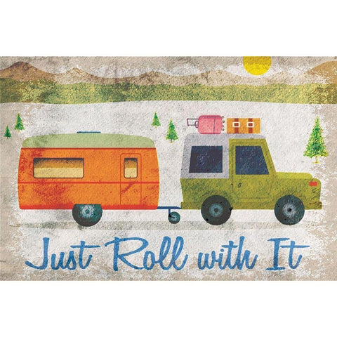Just Roll with It Black Modern Wood Framed Art Print by ND Art