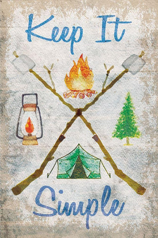 Keep It Simple White Modern Wood Framed Art Print with Double Matting by ND Art