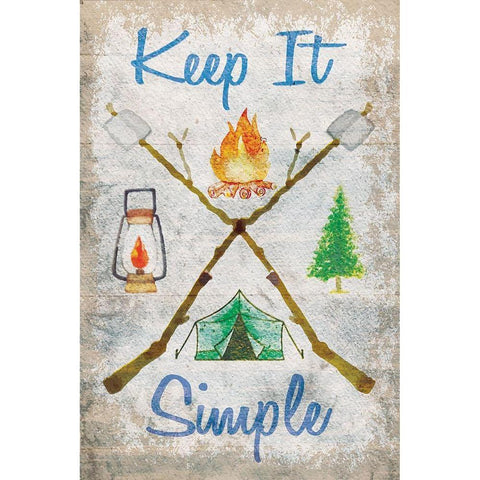 Keep It Simple Gold Ornate Wood Framed Art Print with Double Matting by ND Art