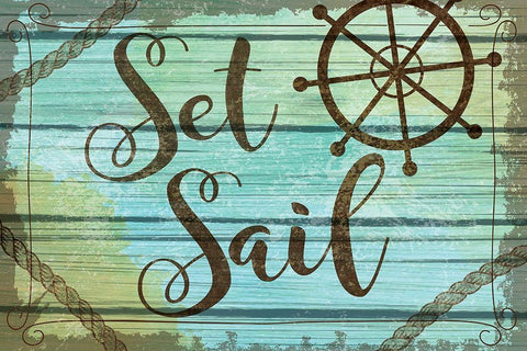 Set Sail White Modern Wood Framed Art Print with Double Matting by ND Art
