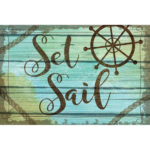 Set Sail Black Modern Wood Framed Art Print by ND Art