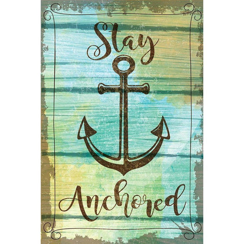 Stay Anchored Black Modern Wood Framed Art Print by ND Art
