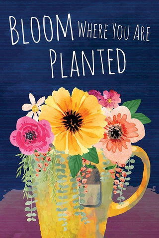 Bloom Where You Are Planted Black Ornate Wood Framed Art Print with Double Matting by ND Art