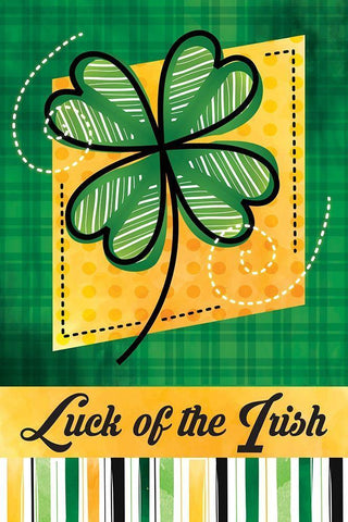 Luck of the Irish White Modern Wood Framed Art Print with Double Matting by ND Art
